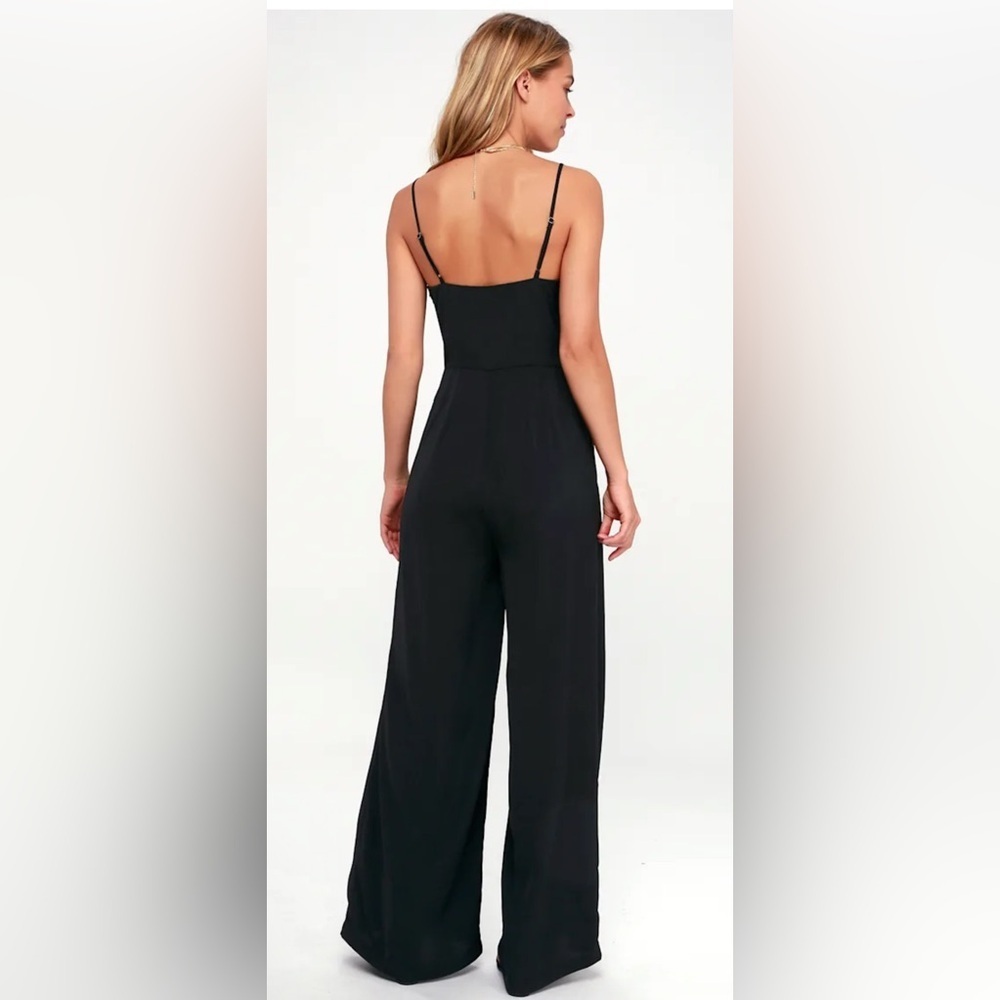 Lulus Black Wide-Leg Elegant Black Jumpsuit, size XS - Picture 2 of 7